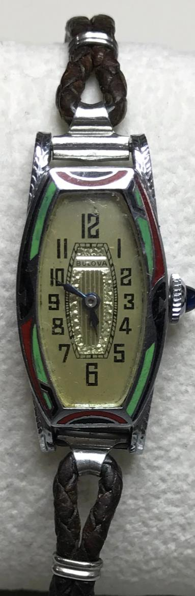 Art Deco enamel Bulova wristwatch