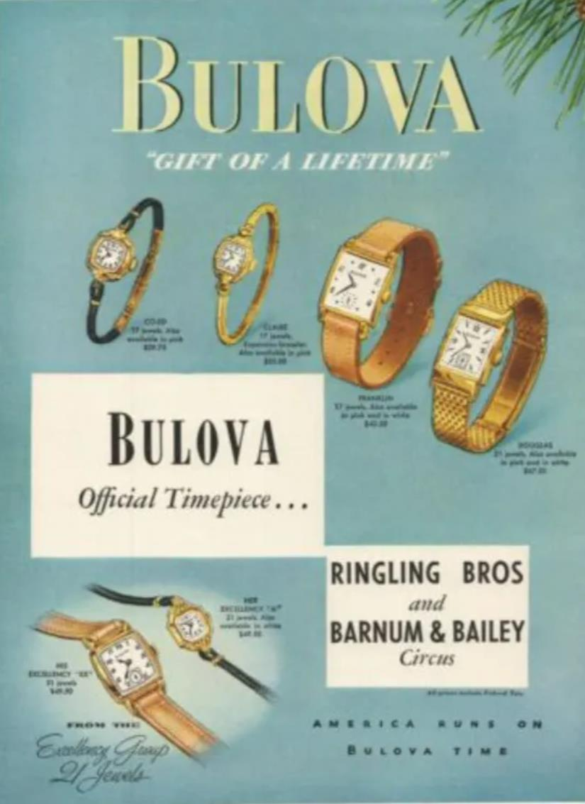 Bulova Official Timepiece of Ringling Bros and Barnum & Bailey Circus — Gift of a Lifetime ad